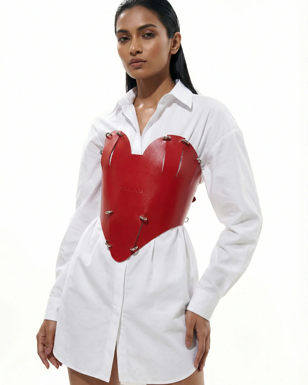 Premium Leather Love Corset - Handcrafted Body Harness