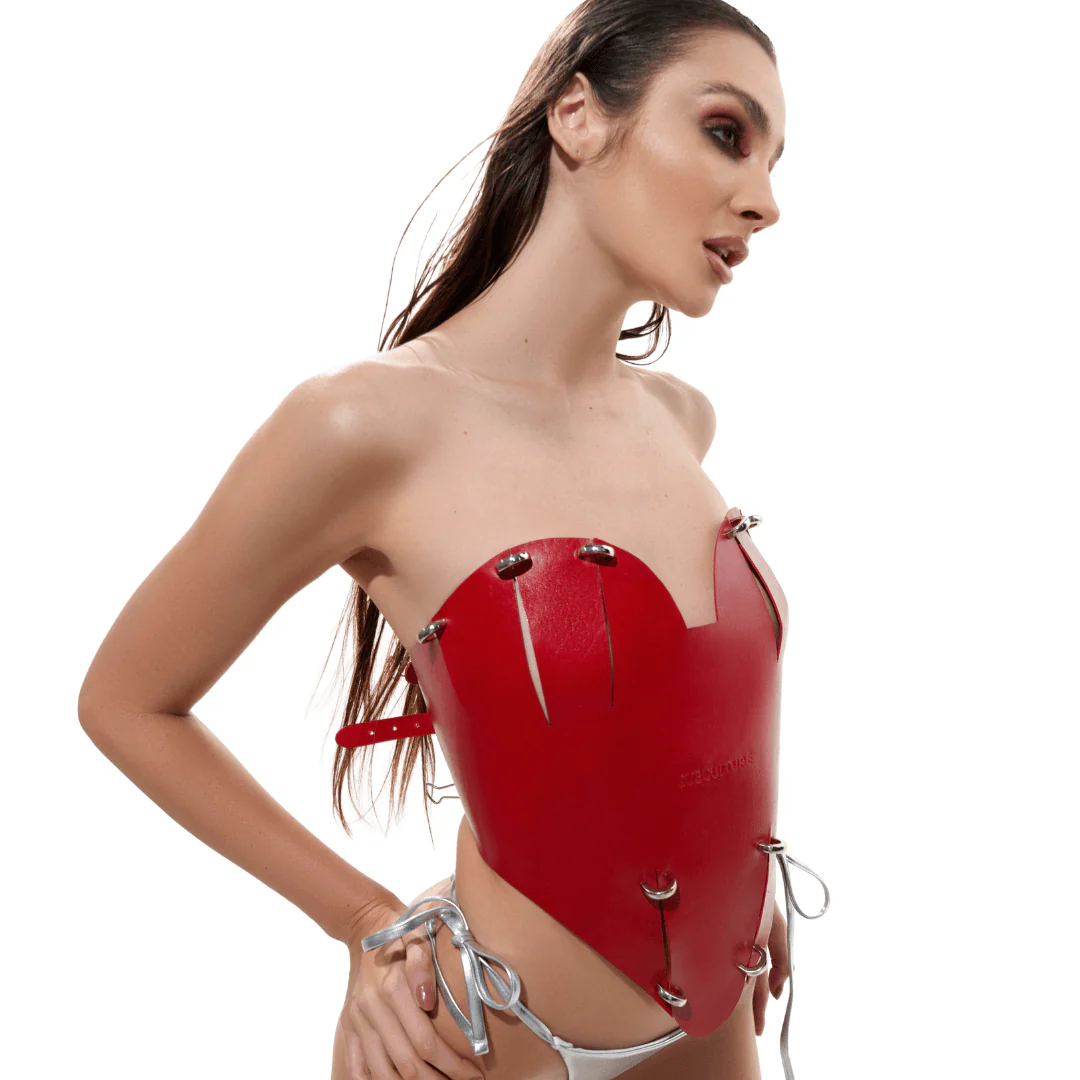 Premium Leather Love Corset - Handcrafted Body Harness - Image 4