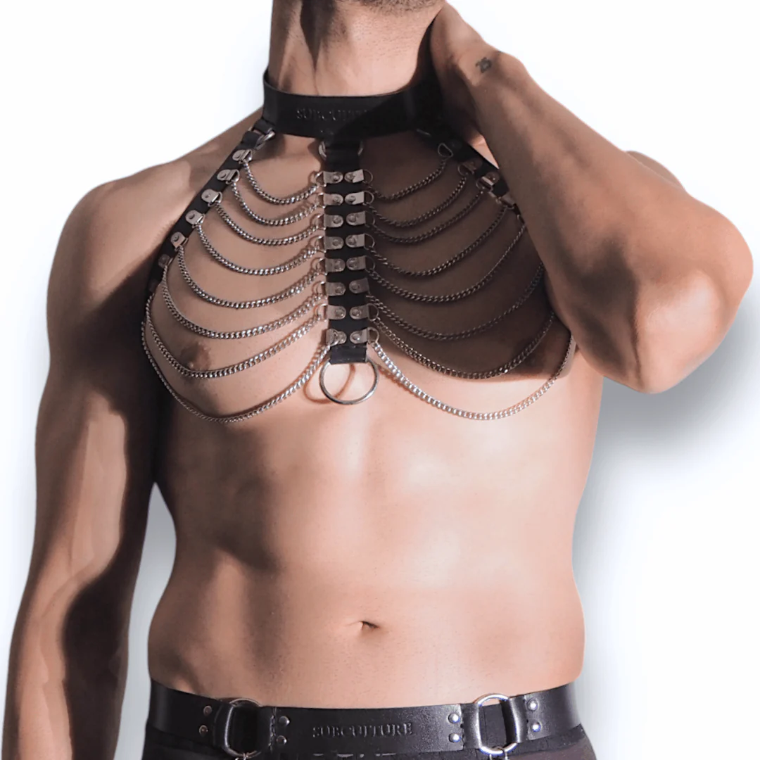 Subculture Unisex Fetish-Fashion Chain Harness Set - Image 2